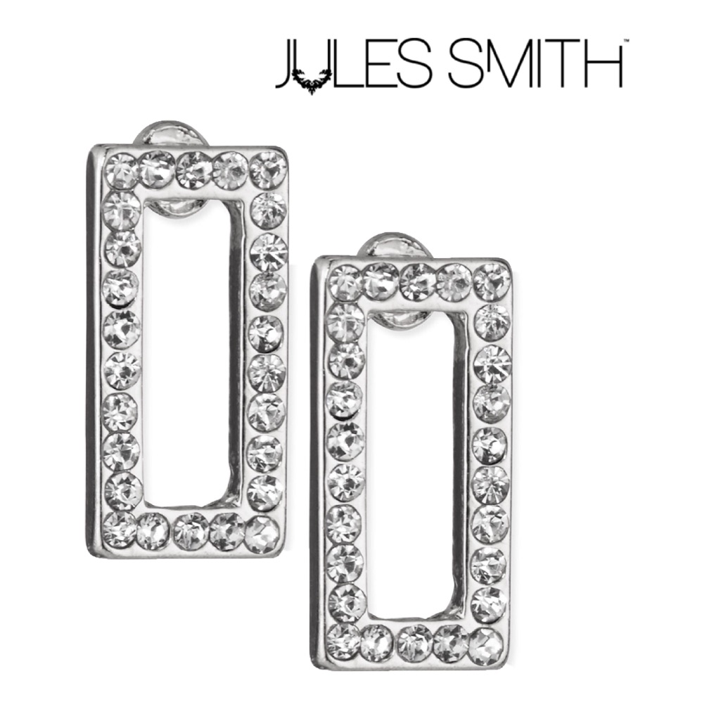 Nwt Jules Smith Crystal Pave Silver Earrings